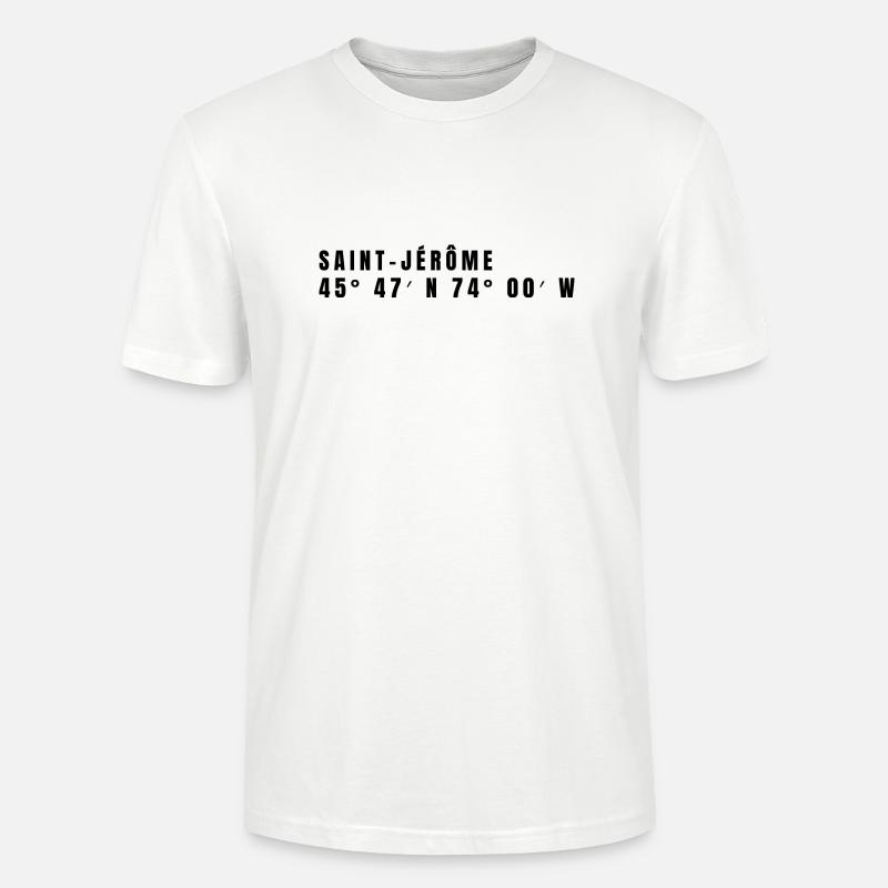 Coordonnées Saint-Jérôme, Canada - T-shirt bio CRAFTER Stanley Stella Unisexe - blanc