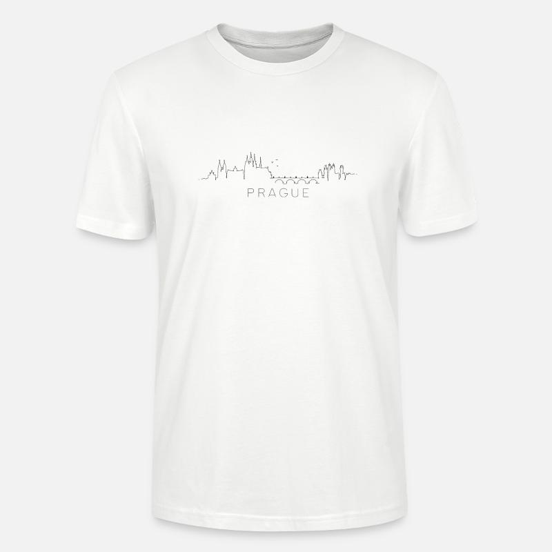 Prag Skyline im Online Pen Illustration Stil - Stanley/Stella Unisex Bio-T-Shirt CRAFTER - Weiß