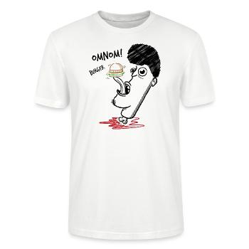 Burger Elvis - King of Burgers (black) - Stanley/Stella CRAFTER Unisex Organic T-Shirt - white - Front - Alina (178cm) & Michal (187cm)