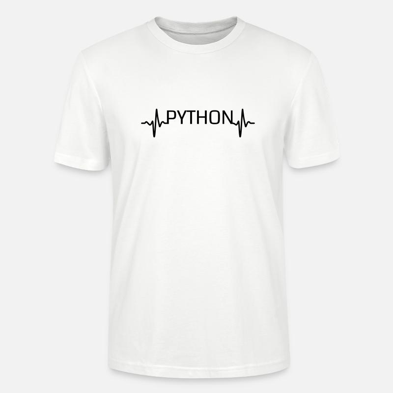 Heartbeat Python - T-shirt bio CRAFTER Stanley Stella Unisexe - blanc