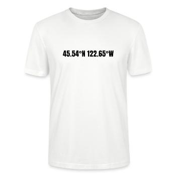Portland Oregon USA Koordinaten - Stanley/Stella Unisex Bio-T-Shirt CRAFTER - Weiß - Vorne - Alina (178cm) & Michal (187cm)