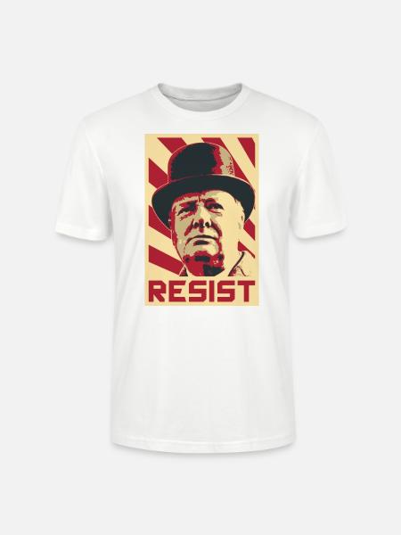 Winston Churchill Retro Propaganda - Stanley/Stella CRAFTER Unisex Organic T-Shirt - white