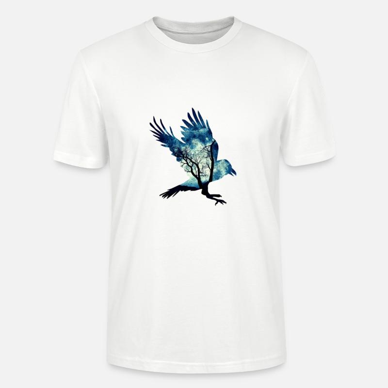 Corbeau - T-shirt bio CRAFTER Stanley Stella Unisexe - blanc