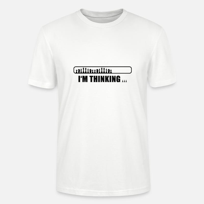 Échecs - Je pense - T-shirt bio CRAFTER Stanley Stella Unisexe - blanc