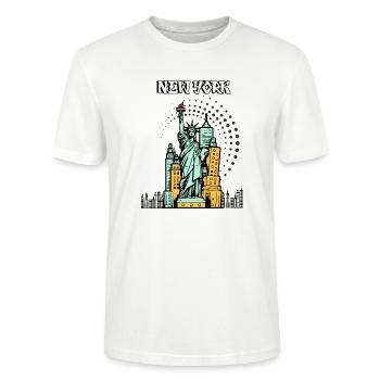 New Yorker Ikone - Stanley/Stella Unisex Bio-T-Shirt CRAFTER - Weiß - Vorne - Alina (178cm) & Michal (187cm)