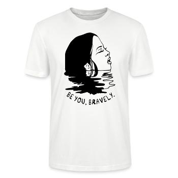 be you, bravely - Stanley/Stella Unisex Bio-T-Shirt CRAFTER - Weiß - Vorne - Alina (178cm) & Michal (187cm)