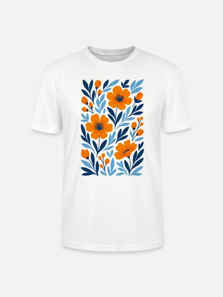 Grafische Blumen - Modernes Blumendesign - Stanley/Stella Unisex Bio-T-Shirt CRAFTER - Weiß