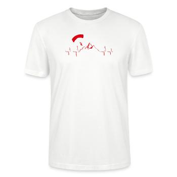 Paragliding heartbeat with mountain heart rate of - Stanley/Stella CRAFTER Unisex Organic T-Shirt - white - Front - Alina (178cm) & Michal (187cm)