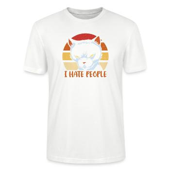 Je déteste les gens que je n’aime pas les gens au milieu - T-shirt bio CRAFTER Stanley Stella Unisexe - blanc - Devant - Alina (178cm) & Michal (187cm)