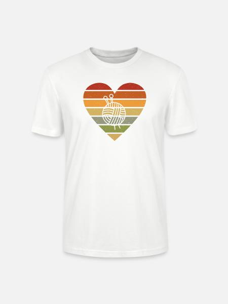 Retro-kunst Des Garns, Gehäkelter - Stanley/Stella Unisex Bio-T-Shirt CRAFTER - Weiß