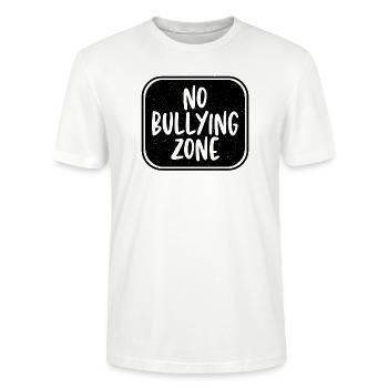 No bullying zone for anti-bullying stops bullying - Stanley/Stella CRAFTER Unisex Organic T-Shirt - white - Front - Alina (178cm) & Michal (187cm)