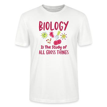 Gross Things Biologielehrer Wissenschaftsliebhaber - Stanley/Stella Unisex Bio-T-Shirt CRAFTER - Weiß - Vorne - Alina (178cm) & Michal (187cm)