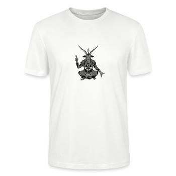 Verehre Satan Baphomet Satanic Goat Devil Goth - Stanley/Stella Unisex Bio-T-Shirt CRAFTER - Weiß - Vorne - Alina (178cm) & Michal (187cm)