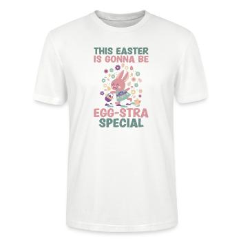Easter-day-ei-stra Special - Stanley/Stella CRAFTER Unisex Organic T-Shirt - white - Front - Alina (178cm) & Michal (187cm)
