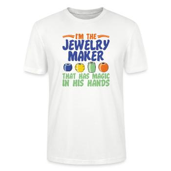 I am a jewelry manufacturer expert - Stanley/Stella CRAFTER Unisex Organic T-Shirt - white - Front - Alina (178cm) & Michal (187cm)