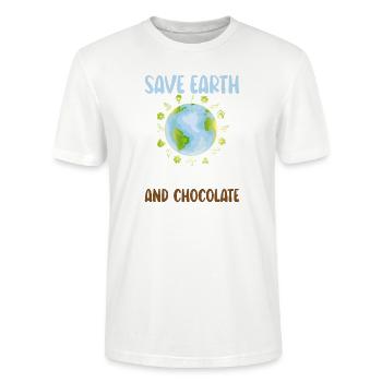 Planet Mit Milch Und Schokolade Unterstützt Den - Stanley/Stella Unisex Bio-T-Shirt CRAFTER - Weiß - Vorne - Alina (178cm) & Michal (187cm)