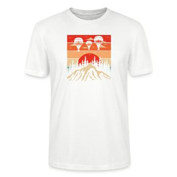 Montgolfière Rétro Montgolfière Expert Cavalier - T-shirt bio CRAFTER Stanley Stella Unisexe - blanc - Devant - Alina (178cm) & Michal (187cm)