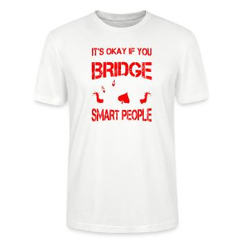 Bridge Smart People Sports Card Game Bridge - Stanley/Stella CRAFTER Unisex Organic T-Shirt - white - Front - Alina (178cm) & Michal (187cm)