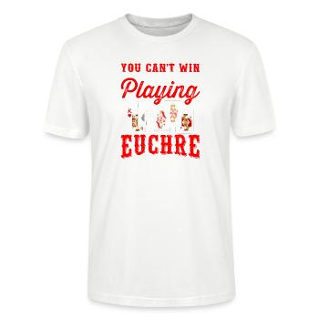 Euchre Player Euchre Card Game Expert - T-shirt bio CRAFTER Stanley Stella Unisexe - blanc - Devant - Alina (178cm) & Michal (187cm)