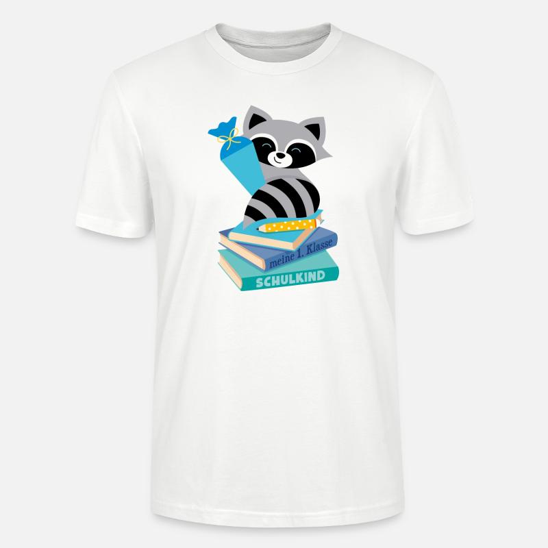 Waschbär Schulkind - Stanley/Stella Unisex Bio-T-Shirt CRAFTER - Weiß