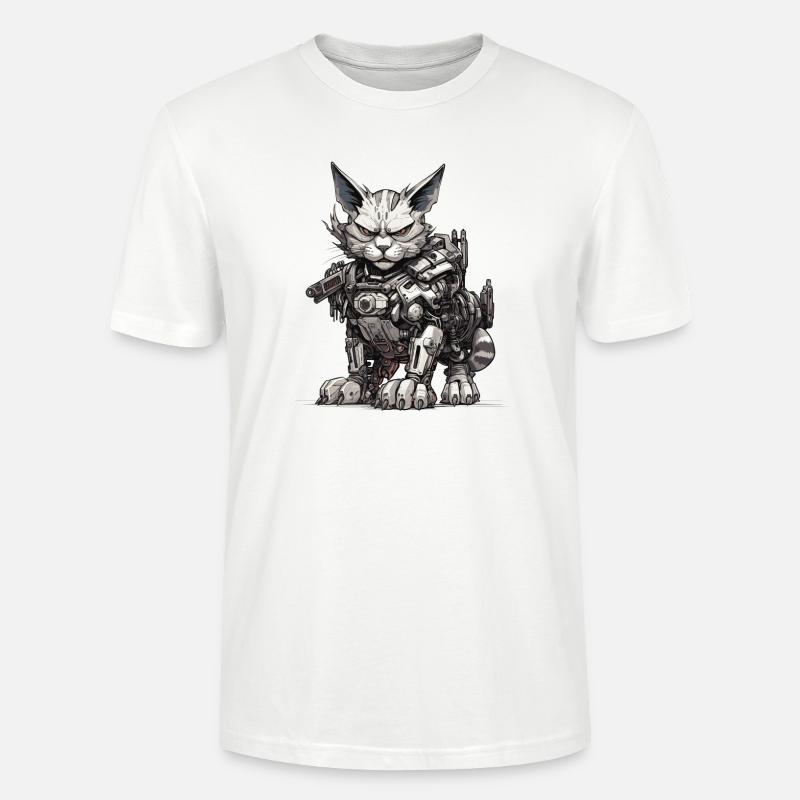 Katze Roboter - Stanley/Stella Unisex Bio-T-Shirt CRAFTER - Weiß