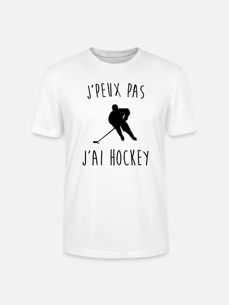 j'peux pas j'ai hockey - T-shirt bio CRAFTER Stanley Stella Unisexe - blanc
