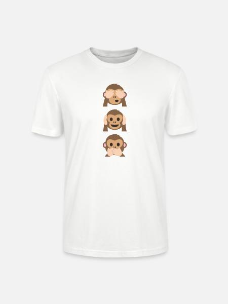 Limited edition of Monkey Emoji - Stanley/Stella CRAFTER Unisex Organic T-Shirt - white