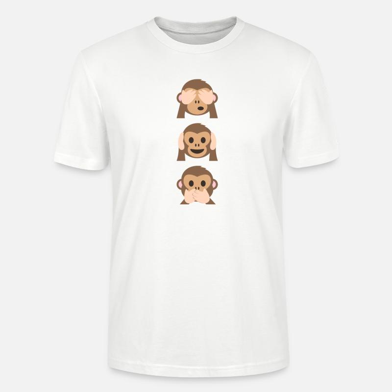Édition limitée de Monkey Emoji - T-shirt bio CRAFTER Stanley Stella Unisexe - blanc