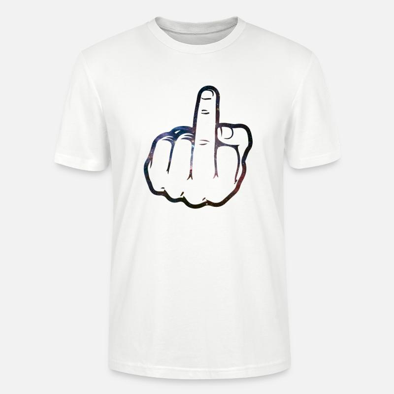 Mittelfinger Comic - Stanley/Stella Unisex Bio-T-Shirt CRAFTER - Weiß