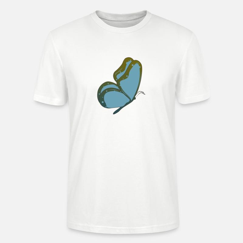 Schmetterling blauer Falter - Stanley/Stella Unisex Bio-T-Shirt CRAFTER - Weiß