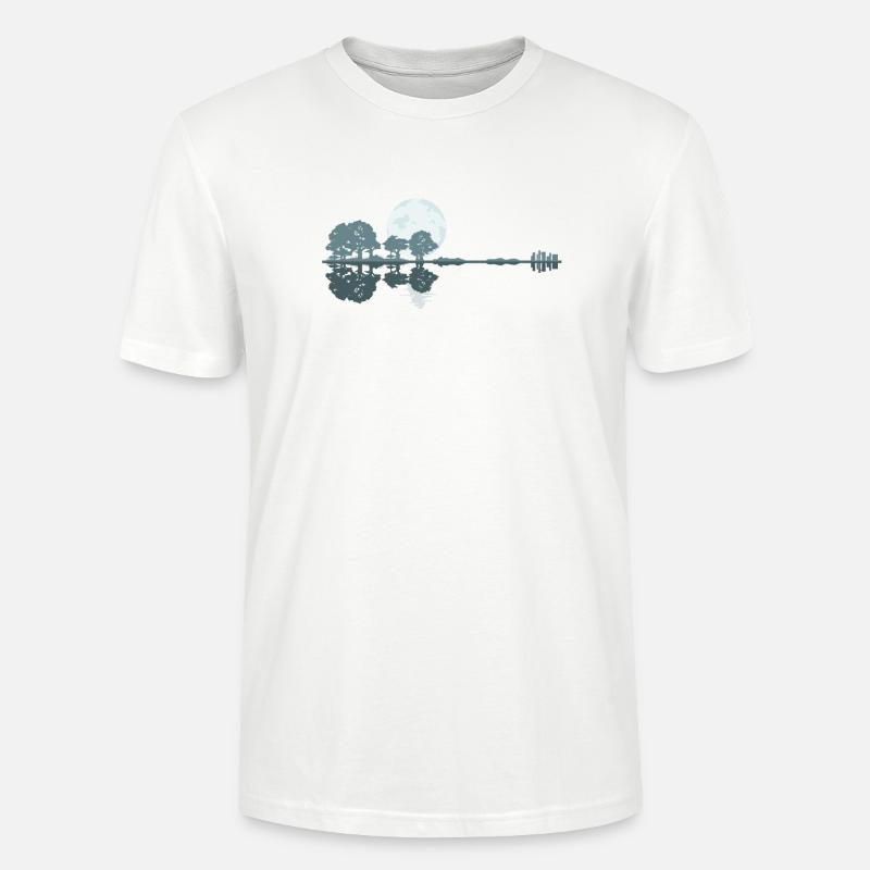 Guitar Lake Shadow Moonlight Geschenkidee - Stanley/Stella Unisex Bio-T-Shirt CRAFTER - Weiß