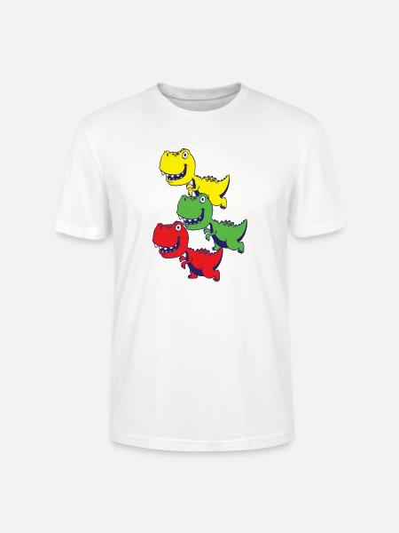 Dinosaurier T-Rex Babys - Stanley/Stella Unisex Bio-T-Shirt CRAFTER - Weiß
