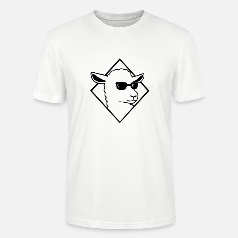 Schaf mit Sonnebrille Cooler Schafbock - Stanley/Stella Unisex Bio-T-Shirt CRAFTER - Weiß