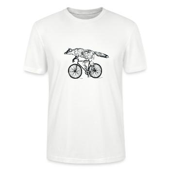 Fuchs Fahrrad Radfahrer Rad - Stanley/Stella Unisex Bio-T-Shirt CRAFTER - Weiß - Vorne - Alina (178cm) & Michal (187cm)