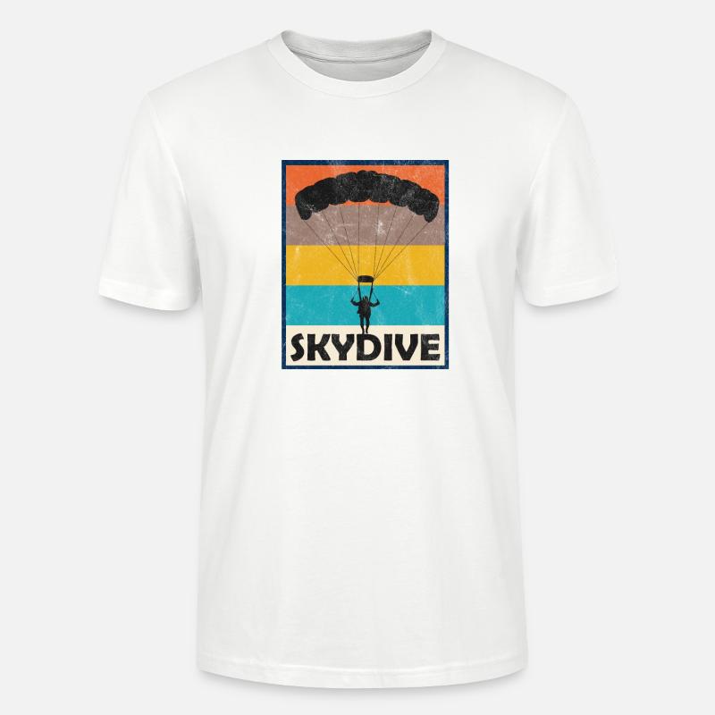 Skydive Skydiving Fallschirm Springen Gleiten - Stanley/Stella Unisex Bio-T-Shirt CRAFTER - Weiß