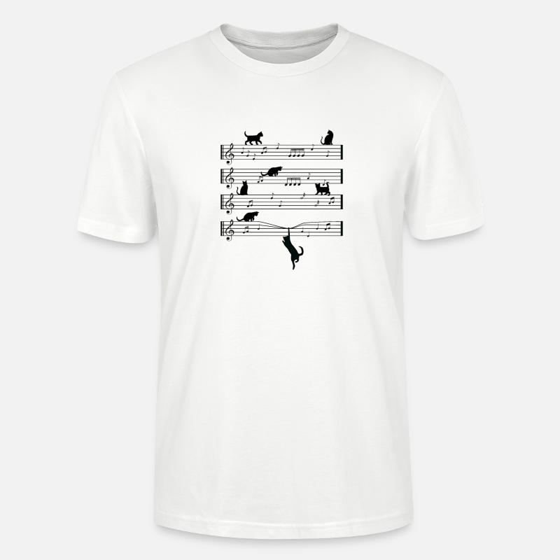 Notes de chats - T-shirt bio CRAFTER Stanley Stella Unisexe - blanc