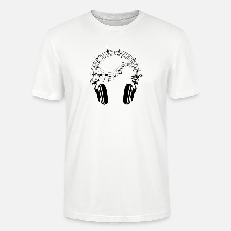 Beats & Notes: Kopfhörer-Design - Stanley/Stella Unisex Bio-T-Shirt CRAFTER - Weiß