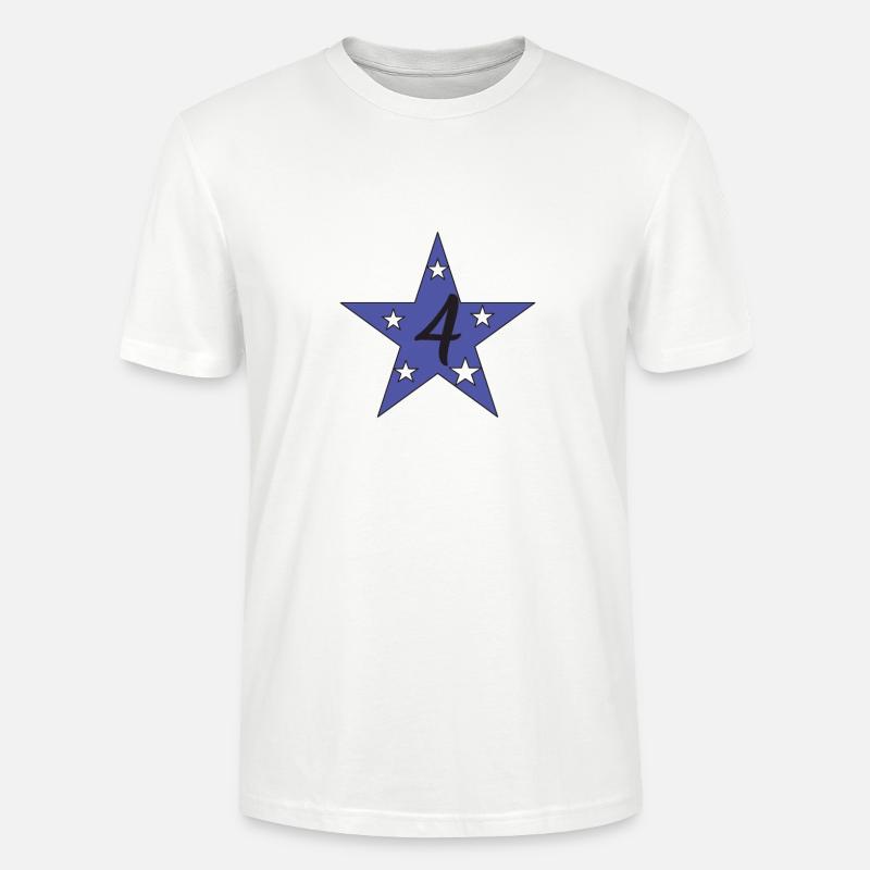 Sternenmotiv mit einer 4 - Stanley/Stella Unisex Bio-T-Shirt CRAFTER - Weiß