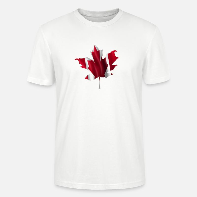 Feuille d'érable Canada - T-shirt bio CRAFTER Stanley Stella Unisexe - blanc