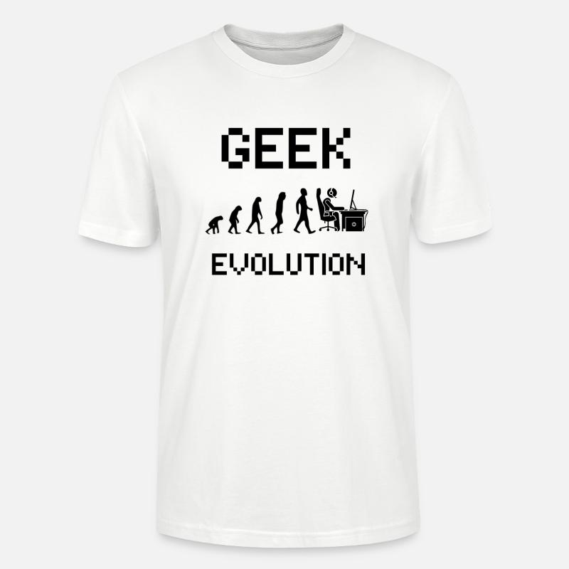 Geek evolution - Gamer evolution - Stanley Stella CRAFTER unisex økologisk-T-shirt - hvid