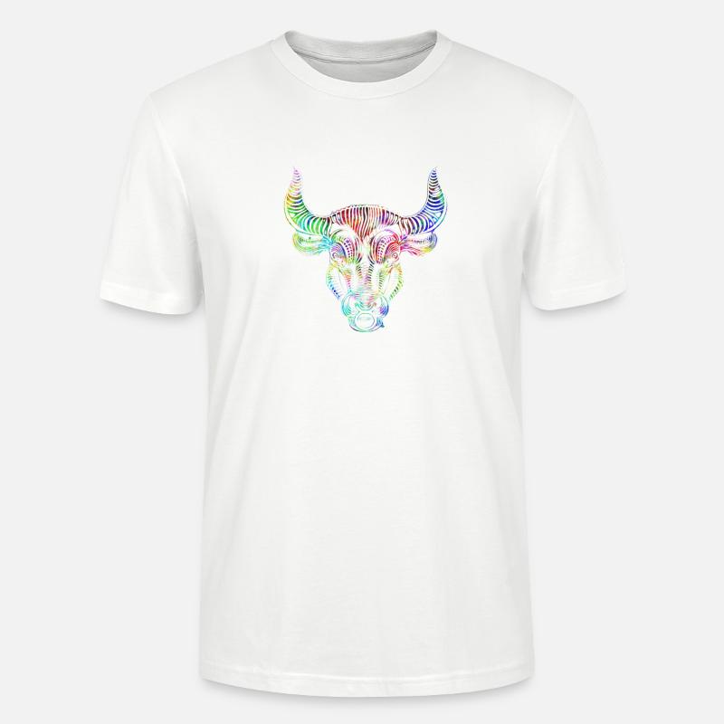 Psychedelisches Sternzeichen Stier - Stanley/Stella Unisex Bio-T-Shirt CRAFTER - Weiß