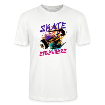 Skate evrywhere - T-shirt bio CRAFTER Stanley Stella Unisexe - blanc - Devant - Alina (178cm) & Michal (187cm)