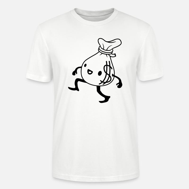 Gehender lebendiger Geldsack Comic - Stanley/Stella Unisex Bio-T-Shirt CRAFTER - Weiß