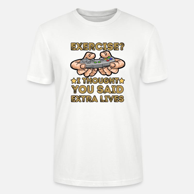Extraleben Videospiele Controller Retro Zocker - Stanley/Stella Unisex Bio-T-Shirt CRAFTER - Weiß
