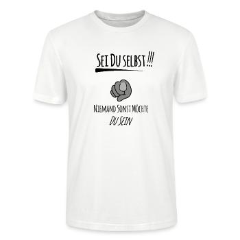 Sei du selbst - Stanley/Stella Unisex Bio-T-Shirt CRAFTER - Weiß - Vorne - Alina (178cm) & Michal (187cm)