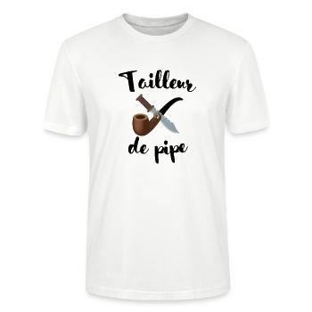 Tailleur de pipe cadeau homo - T-shirt bio CRAFTER Stanley Stella Unisexe - blanc - Devant - Alina (178cm) & Michal (187cm)