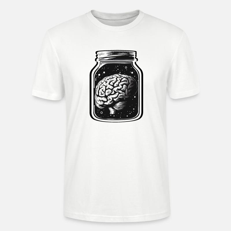 UN CERVEAU DANS UN BOCAL - T-shirt bio CRAFTER Stanley Stella Unisexe - blanc