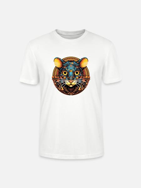 Cheddar Cheese Mouse - Stanley/Stella CRAFTER Unisex Organic T-Shirt - white