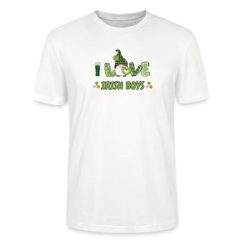 i love irish boys - Stanley/Stella CRAFTER Unisex Organic T-Shirt - white - Front - Alina (178cm) & Michal (187cm)