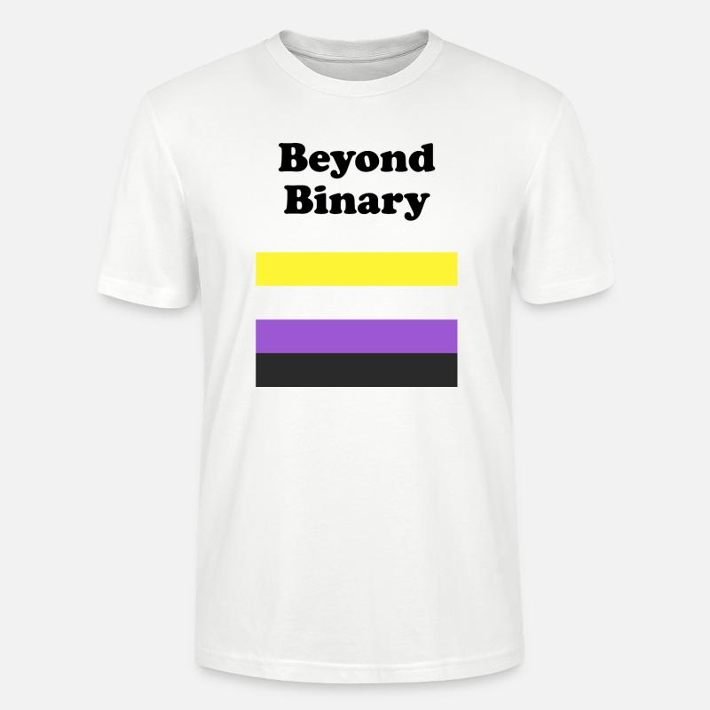 Non Binary Flag Beyond Binary - Stanley/Stella CRAFTER Unisex Organic T-Shirt - white